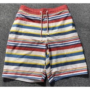 JOHNNIE-O $89 HOPE TOWN HALF ELASTIC SWIM TRUNK IN CAYENNE SZ MEDIUM